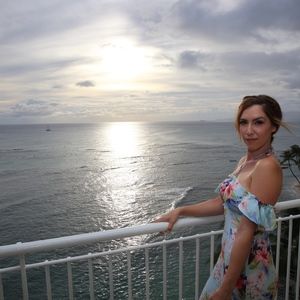 Aqua Blue Floral Cut Out Jumpsuit M Juniors